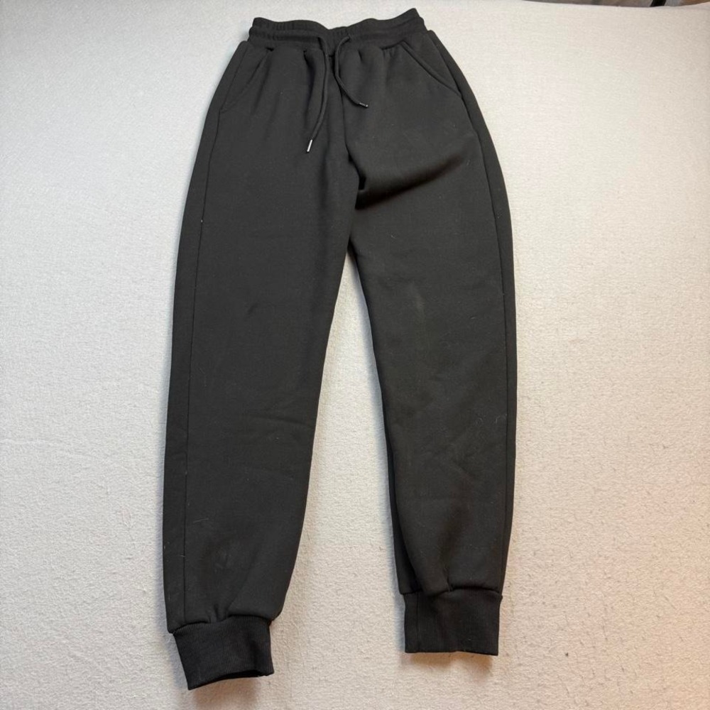 Fleece Lined Black Jogger Pants Size Small Cozy Winter